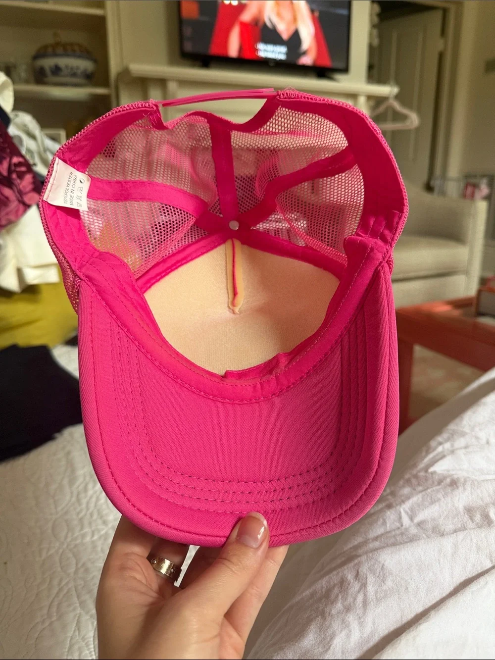 Aviator Nation Hot Pink Trucker Hat with Rainbow Venice Patch